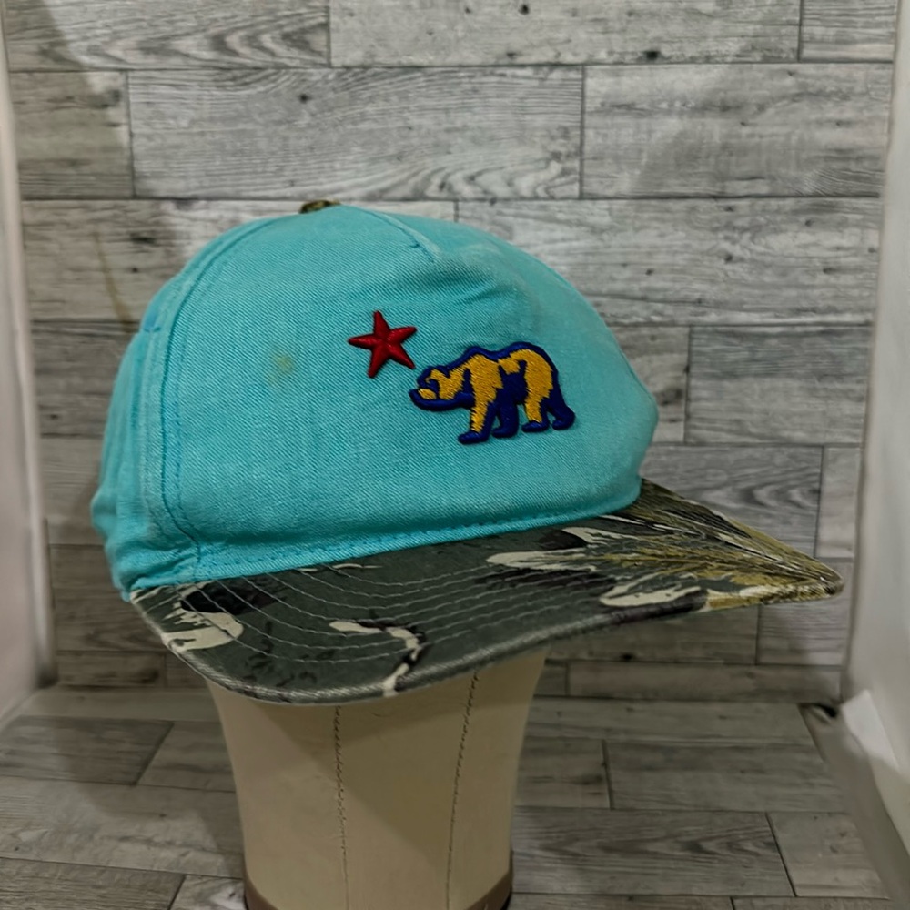 California blue camouflage distressed baseball cap hat